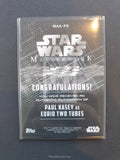 Star Wars 2017 Masterworks Autograph Trading Card MAA-PK Back