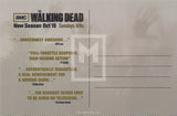 The Walking Dead Season 1 Box Topper Postcard Trading Card Back