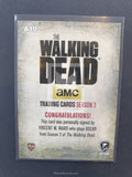 The Walking Dead Season 3 Part 1 Oscar A10 Autograph Trading Card Back