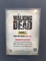 The Walking Dead Season 3 Part 1 T-Dogg A5 Autograph Trading Card Back