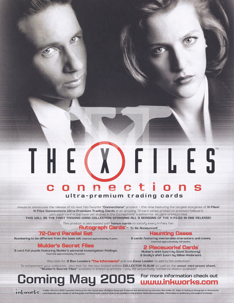 The X-Files Connections Trading Card Promo Sell Sheet Front