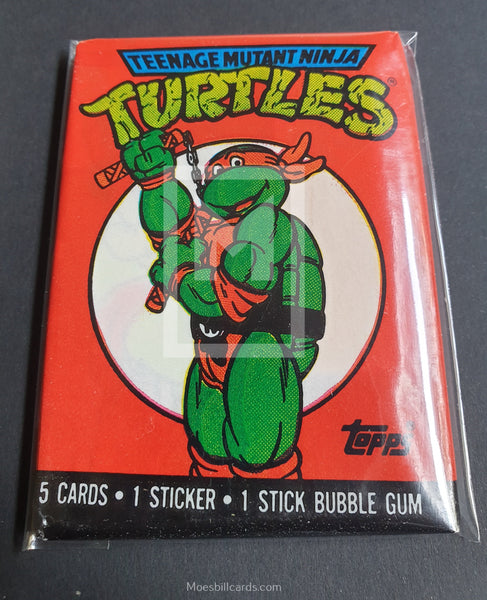 Topps 1989 Teenage Mutant Ninja Turtles TNMT Series 1 Trading Card Pack Michaelangelo Front