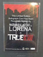True Blood Premiere Edition Bordered Lorena Autograph Trading Card Back
