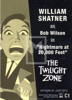 Twilight Zone Rod Serling Insert Trading Card Portfolio Character Art C1 William Shatner Back