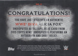 WWE Undisputed 2015 Alicia Fox UAR-AF Autograph Relic Trading Card Back