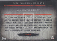 WWE Undisputed 2015 CEM-10 Mark Henry Big Show Cage Evolution Moments Black Parallel Trading Card Back