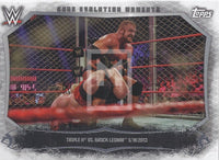 WWE Undisputed 2015 CEM-13 Triple H Brock Lesnar Cage Evolution Moments Trading Card Front