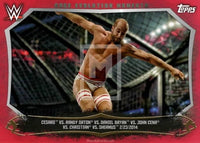 WWE Undisputed 2015 CEM-14 Red Parallel Cage Evolution Moments Trading Card Front