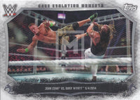 WWE Undisputed 2015 CEM-15 John Cena Bray Wyatt Cage Evolution Moments Trading Card Front