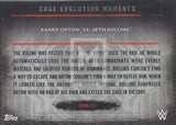 WWE Undisputed 2015 CEM-19 Randy Orton Seth Rollins Cage Evolution Moments Trading Card Back