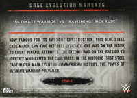 WWE Undisputed 2015 CEM-1 Ultimate Warrior Rick Rude Cage Evolution Moments Trading Card Back