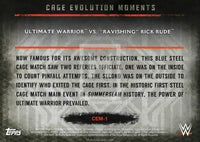 WWE Undisputed 2015 CEM-1 Ultimate Warrior Rick Rude Red Parallel Cage Evolution Moments Trading Card Back
