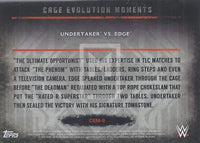 WWE Undisputed 2015 CEM-9 Undertaker Edge Cage Evolution Moments Trading Card Back
