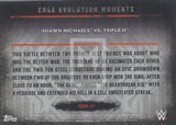 WWE Undisputed 2015 Cage Evolution Moments CEM-17 Shawn Michaels Triple H Red Parallel trading card Back