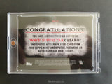 WWE Undisputed 2015 Cesaro UAR-CE Black Parallel Autograph Relic Trading Card Back