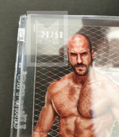WWE Undisputed 2015 Cesaro UAR-CE Black Parallel Autograph Relic Trading Card Number