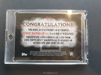 WWE Undisputed 2015 Darren Young UAR-DY Autograph Relic Trading Card Back