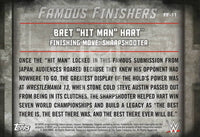 WWE Undisputed 2015 FF-11 Bret The Hitman Hart Famous Finishers Red Parallel Trading Card Back