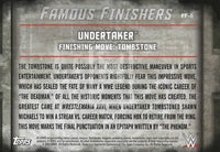 WWE Undisputed 2015 FF-5 Undertaker Famous Finishers Trading Card Back