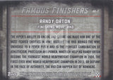 WWE Undisputed 2015 FF-7 Randy Orton Purple Parallel Famous Finishers trading card Back