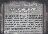 WWE Undisputed 2015 FF-26 Jake The Snake Roberts Famous Finishers Red Parallel Trading Card Back