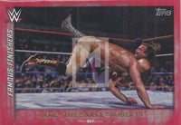 WWE Undisputed 2015 FF-26 Jake The Snake Roberts Famous Finishers Red Parallel Trading Card Front
