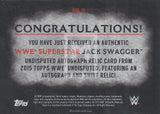 WWE Undisputed 2015 Jack Swagger UAR-JS Autograph Relic Trading Card Back