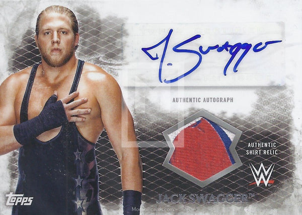 WWE Undisputed 2015 Jack Swagger UAR-JS Autograph Relic Trading Card Front