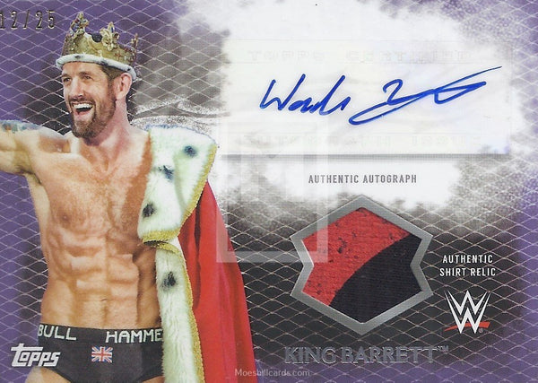 WWE Undisputed 2015 King Barrett UAR-BNB Purple Parallel Autograph Relic Trading Card Front