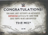 WWE Undisputed 2015 The Miz UA-TM Autograph Trading Card Back