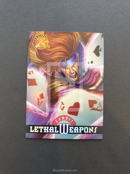 X-Men 1995 Fleer Ultra Lethal Weapon Trading Card 5 Gambit Front