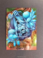 X-Men Fleer Ultra All Chromium Gold Signature Parallel Trading Card Beast 2 Front