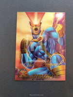 X-Men Fleer Ultra All Chromium Gold Signature Parallel Trading Card Cyclops 5 Front - Miscut