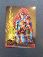 X-Men Fleer Ultra All Chromium Gold Signature Parallel Trading Card Phoenix 8 Front