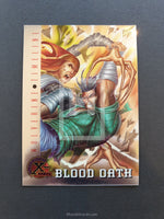 X-Men Fleer Ultra All Chromium Trading Card Blood Oath 87 Front
