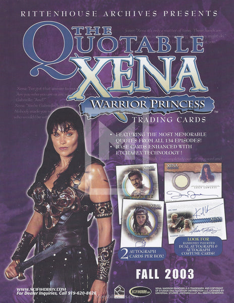Xena Warrior Princess The Quotable Promo Trading Card Sell Sheet Front