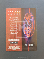 X-men 95 Ultra Fleer Hunters Stalkers Trading Card Magneto 8 Back Hobby Rainbow